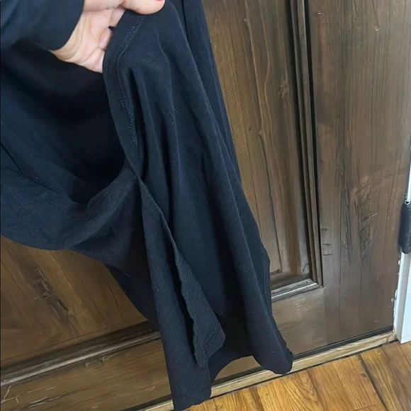 MLM Black Ruched Maxi Dress V-Neck Casual Nursing Dress - Picture 4 of 5